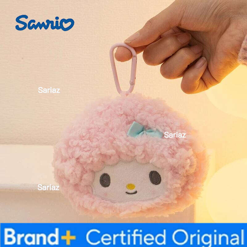 Sanrio Hello Kitty Plush Keychain Wallet Small Charms Kawaii Plushies Coin Bag Key Ring Pendant Doll Kids Birthday Toys Gifts H260121