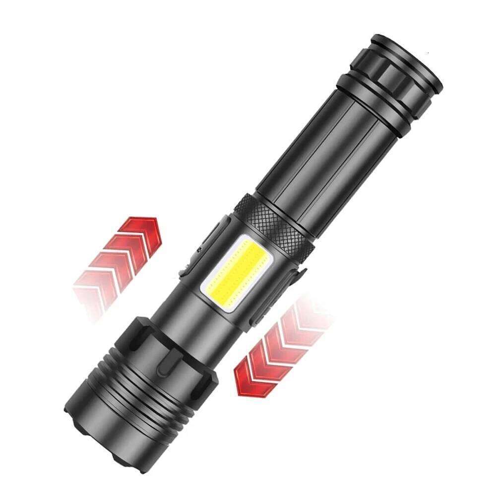 30W Zoom High Power Flashlight Tactical COB Usb rechargeable Outdoor Hiking Camping Hunting Fishing Handheld Patrol Light Torch Z260121