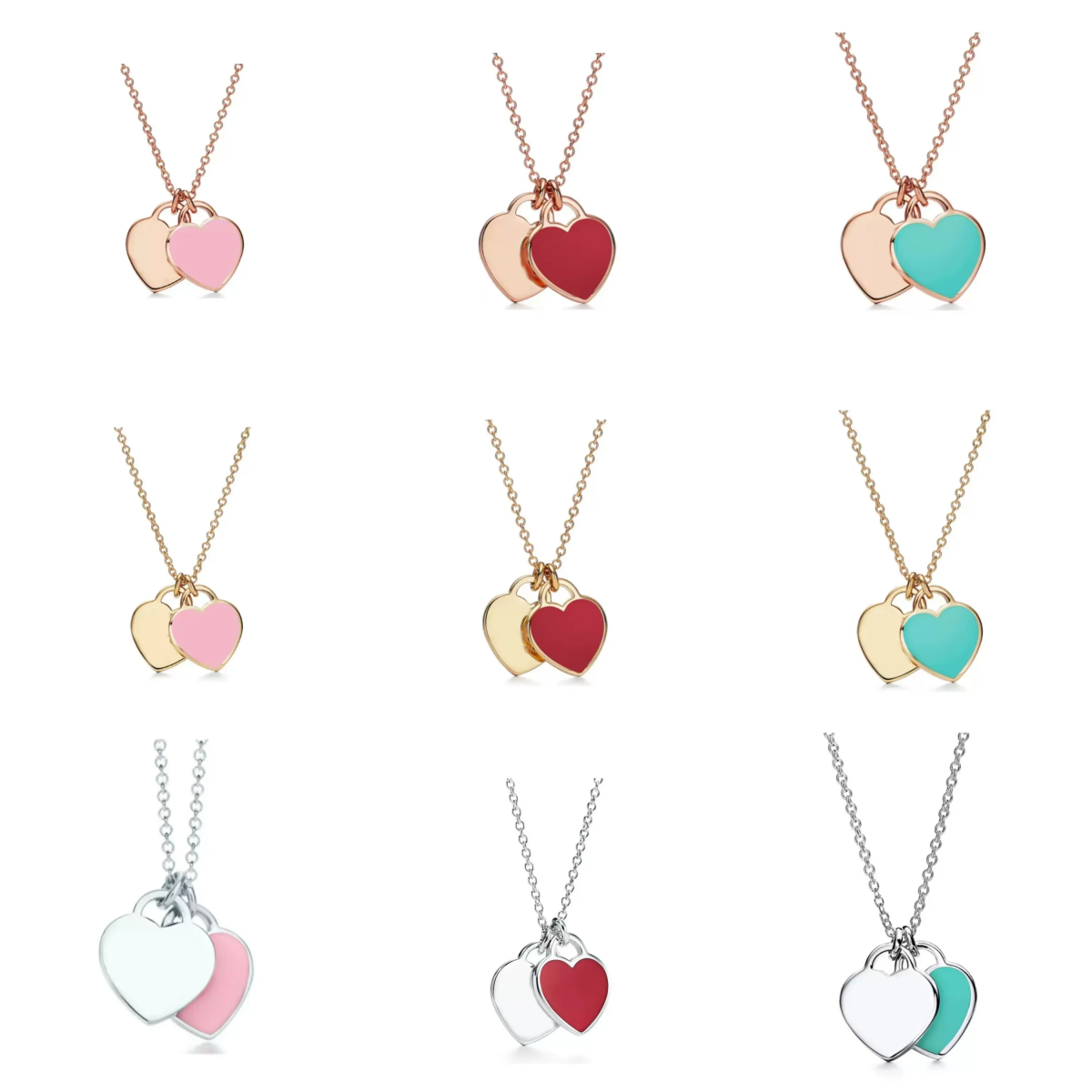 Luxury jewelry designer jewelery women men gold necklace classic heart shaped pendant necklace fashion necklaces trendy accessories wedding party gifts