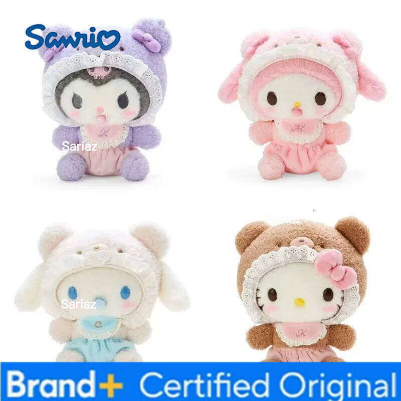 Sanrio 20CM Kawali Kuromi Hello Kitty My Melody Cinnamoroll Pillow Plush Toys Plushie Keychain Stuffed Doll Pendant for Kid Gift H260121