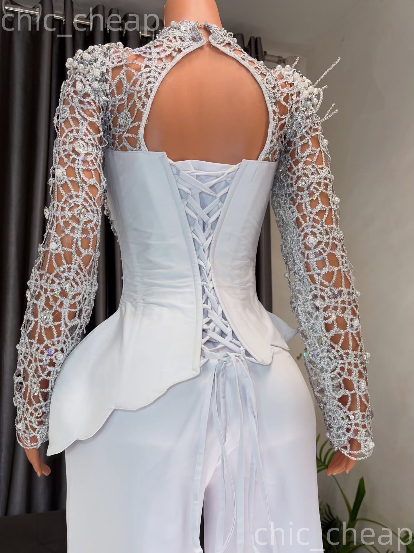 Aso Ebi Nigerian White Sheath Jumpsuits Prom Dresses 2026 Lace Crystals Satin Evening Formal Party Second Birthday Engagement Gowns Dress For Special 