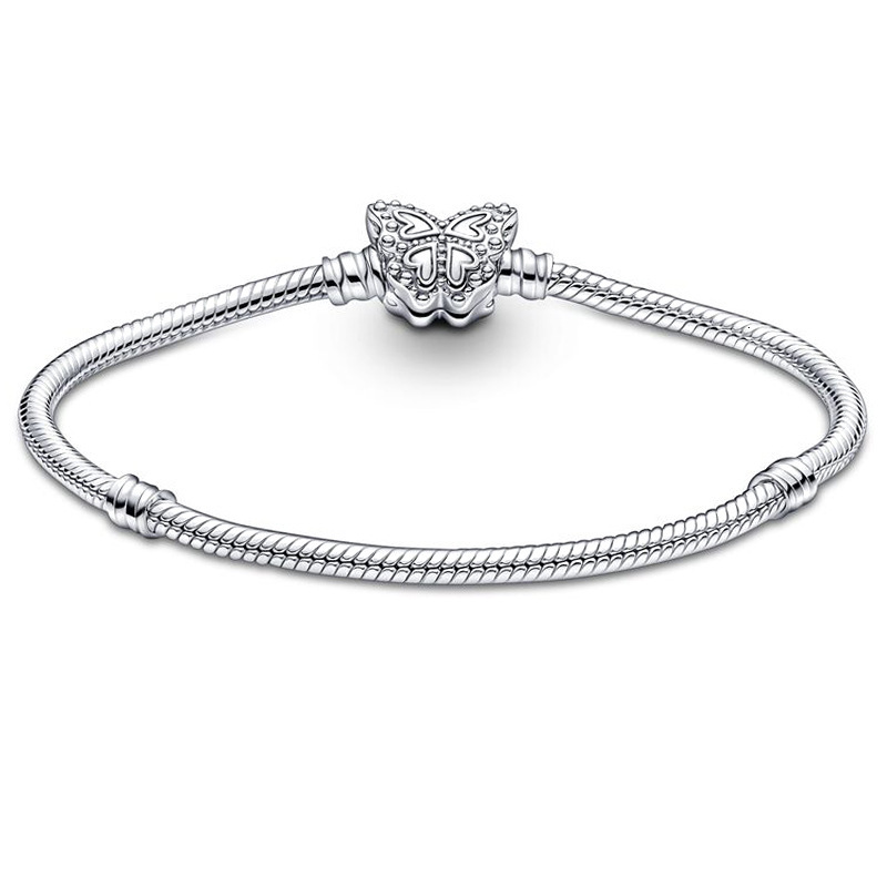 Pandorabraclet Jewellery Designer Pandorajewerly Luxury Bracelet For Woman Luxe Moments Butterfly Clasp Snake Bone Chain Bracelet Basic Chain Straight Hair
