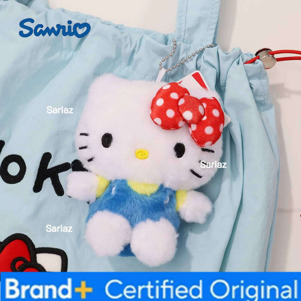 Sanrio Genuine Hello Kitty Cute Girl Keychain Car School bag Pendant Kids Plush Toys Keyring Plushier Birthday Thanksgiving Gift H260121