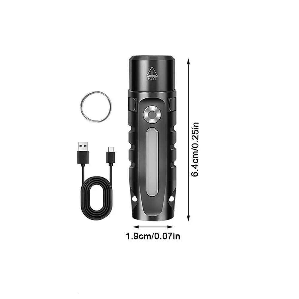 Multi-Light Source Mini Keychain Super Bright Tail Magnet Strong Light Flashlight Waterproof Aluminum Alloy Z260121