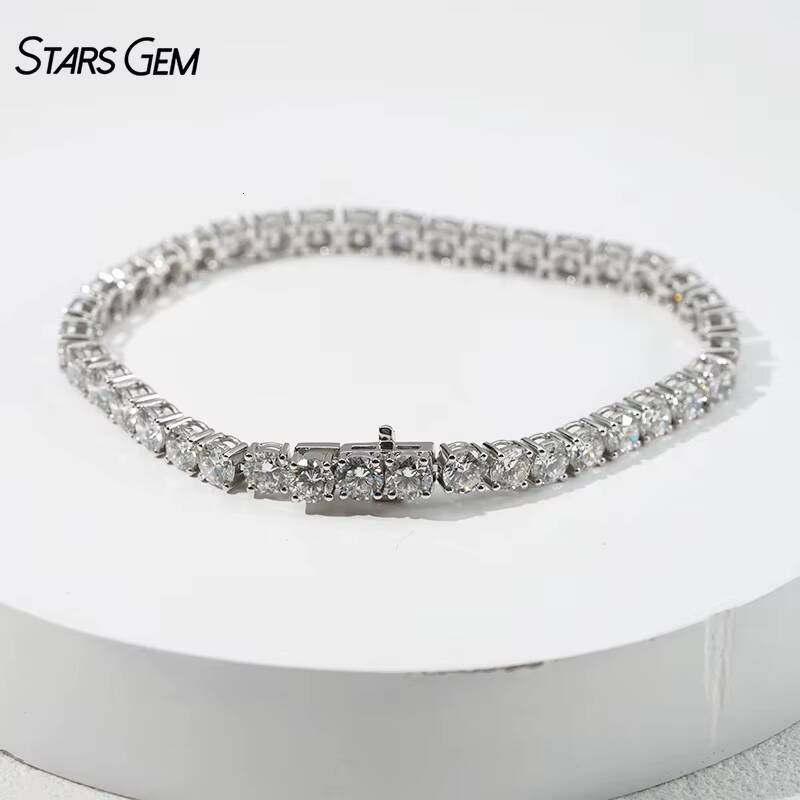 18K Lab Grown White Gold Tennis Bracelet 32-124ct Round Brilliant Cut Classic Unisex Diamond E Color
