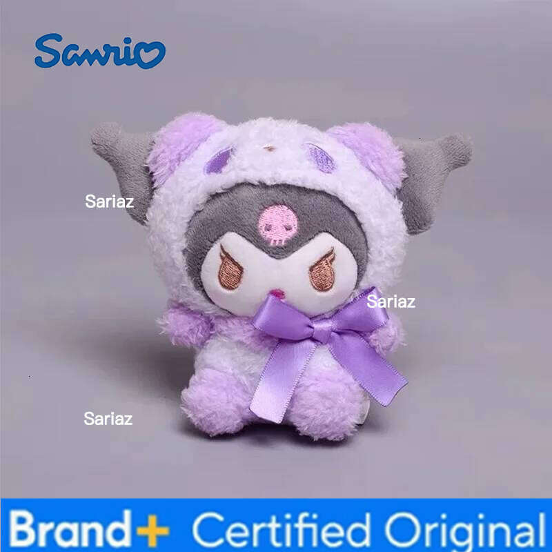 Sanrio Kawaii Keychain Plush Anime Kuromi Doll Keyring Hello Kitty Plushie Cinnamoroll KeyChains Bag Pendant Toy Gift for Girls H260121