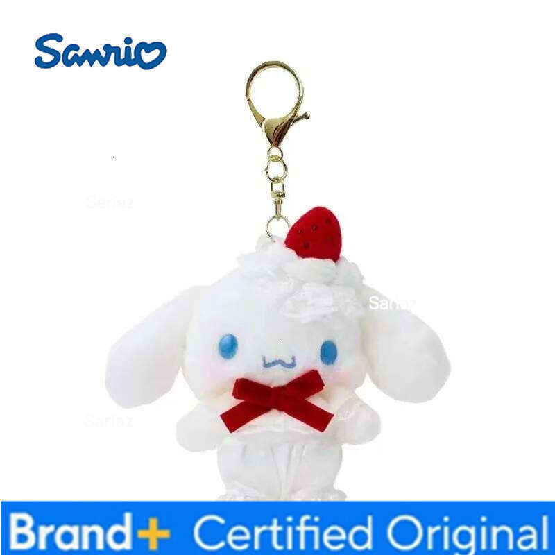 Sanrio Kuromi Hello Kitty Cartoon Strawberry Cake Skirt Cinnamoroll Plush Toys Backpack Pendant Keychain Accessories Girls Gift H260121
