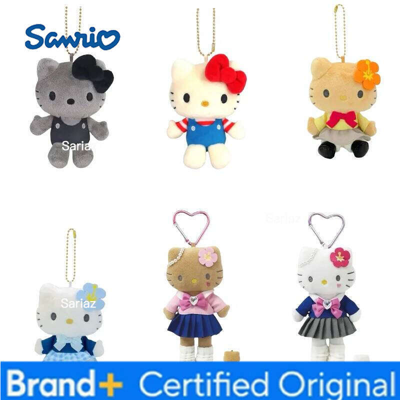 Sanrio Hello Kawaii Plush doll Pendant Cartoon JK pleated skirt Kitty Long Leg Doll Toy Keychain Uniform backpack charm H260121