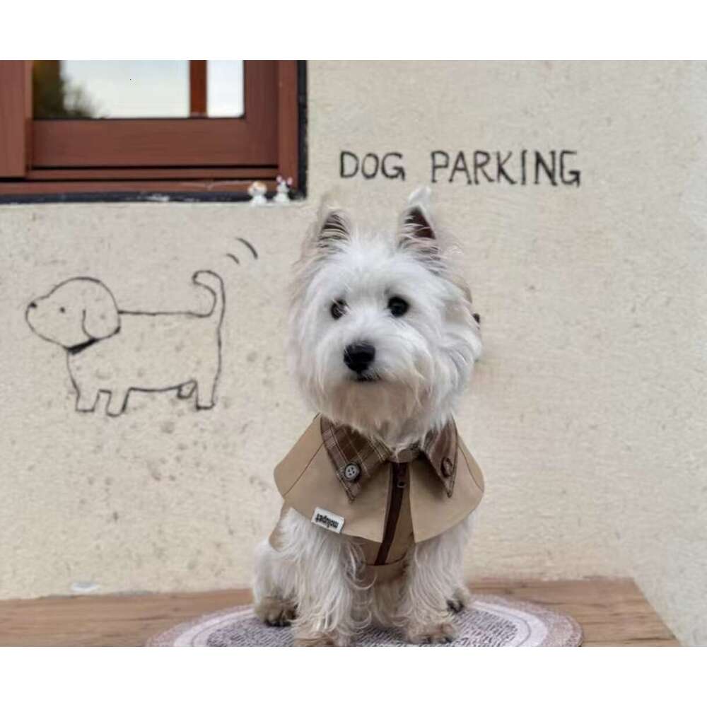 Designer Clothes Classics Lapel Striped Grid Puppy Windbreaker, Luxury Lightweight Dog Jacket for Westie Maltese Poodle Yorkshire Terrier British Styl