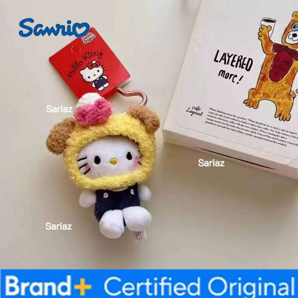 Sanrio Kawaii Cute Hello Kitty Bag Pendant Plush Ornament Doll Keychain Gift H260121
