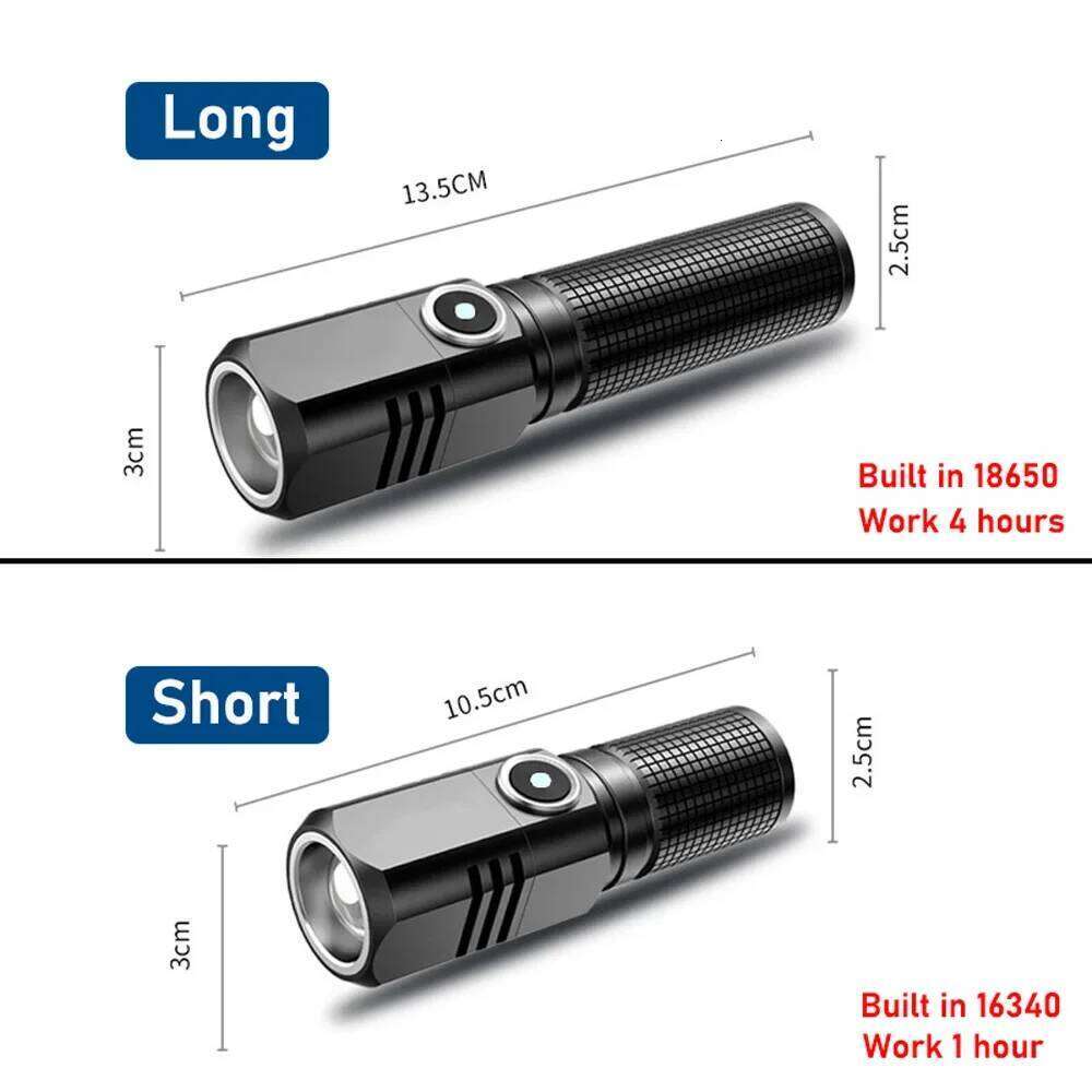10000 Lumens Mini Powerful Led Flashlight XHP50 Built in Battery 3 Modes Usb Rechargeable Flash Light Torch Lamp Flashlights Z260121