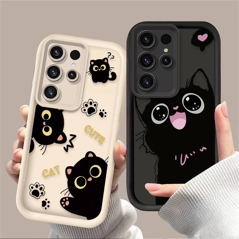 Bello Del Fumetto Del Gatto Nero Cassa Del Telefono Per Samsung Galaxy S25 S24 …