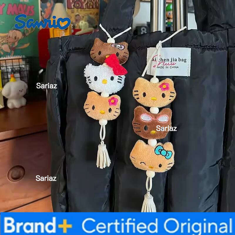 Sanrio Hello Kitty Plush Keychain Kawaii Children Anime Plushie Pendant Keyring Cute Women Bag Car Keychians Girl Birthday Gifts H260121