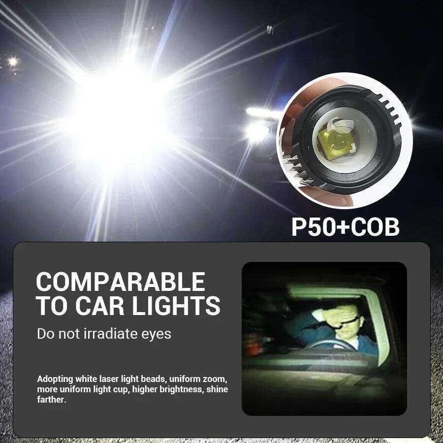 2000LM P50 Flashlight Super Bright USB Rechargeable Tactical Zoom Waterproof LED Torch Lamp Outdoor Camping Fishing Lantern Z260121