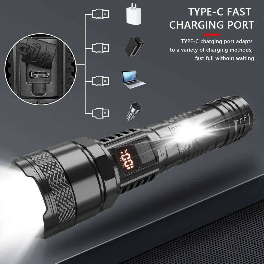 1500W Super Portable Rechargeable Lamp Built-in BatteryWaterproof High Power Led Flashlight White Laser Outdoor Torch Light Z260121
