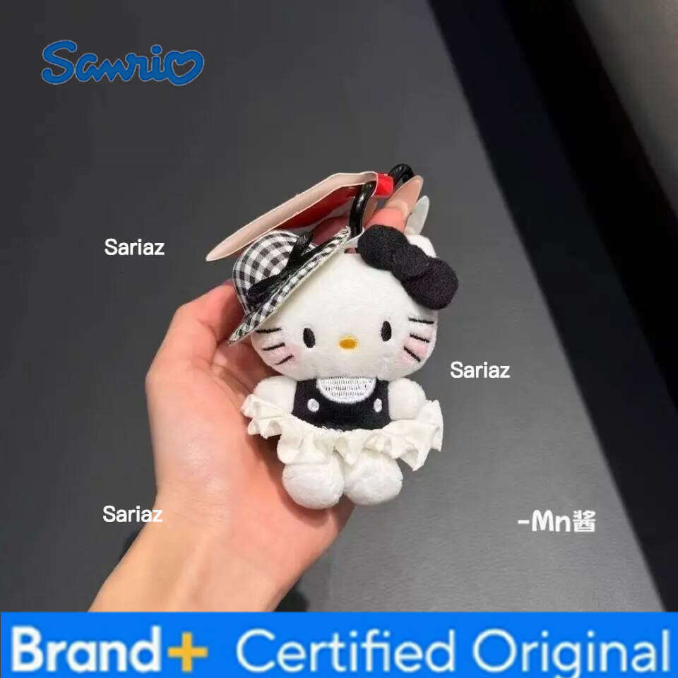 Sanrio Hello Kitty Peripheral Doll Keychain Cute Fashion Sunglasses Kt Cat Keyring Backpack Plush Toy key chain Birthday Gifts H260121