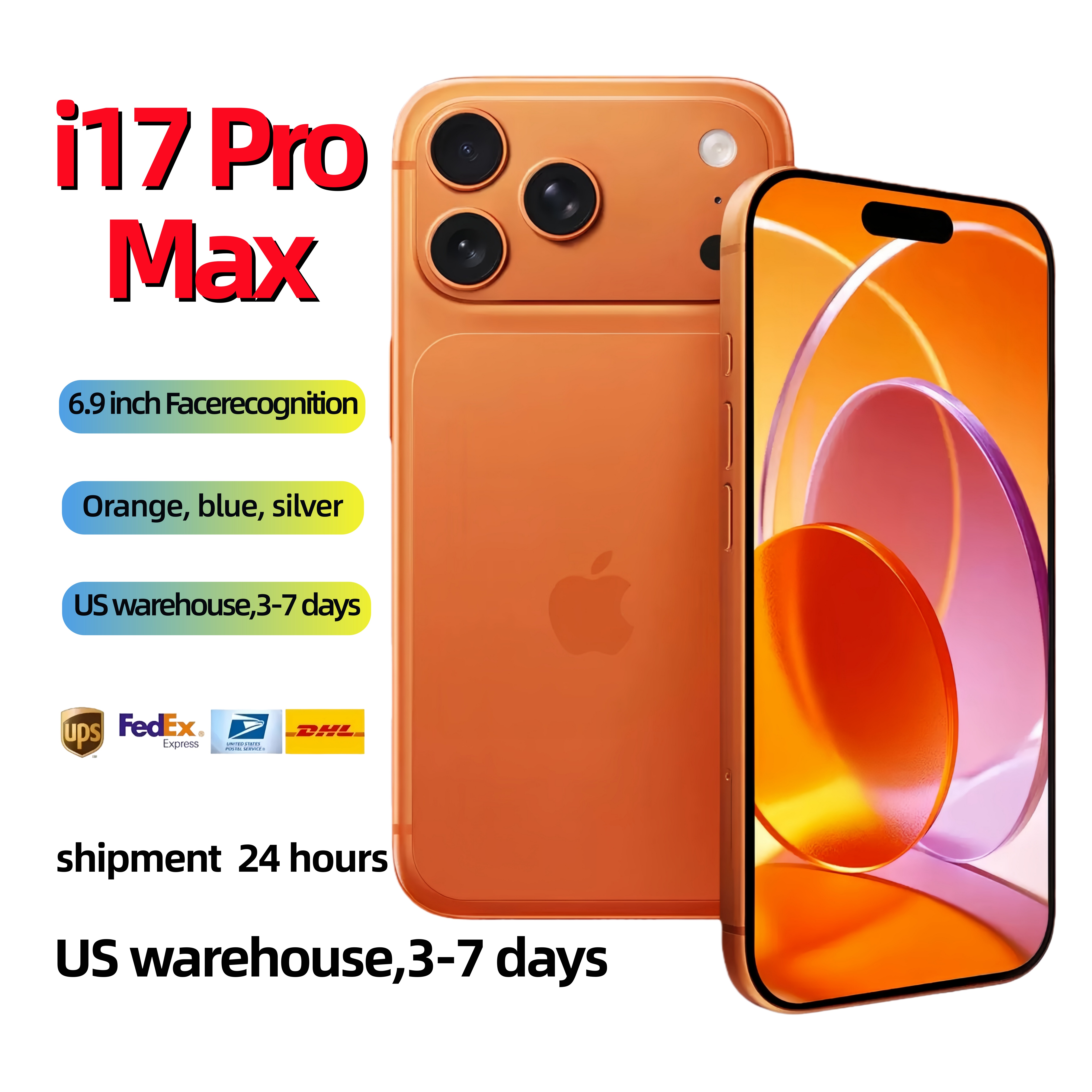 i17 pro max Original Unlocked phone Covert to phone 16 Pro Cellphone appearance action button style flat screen 5G RAM 128GB 512GB 1TB 2TB