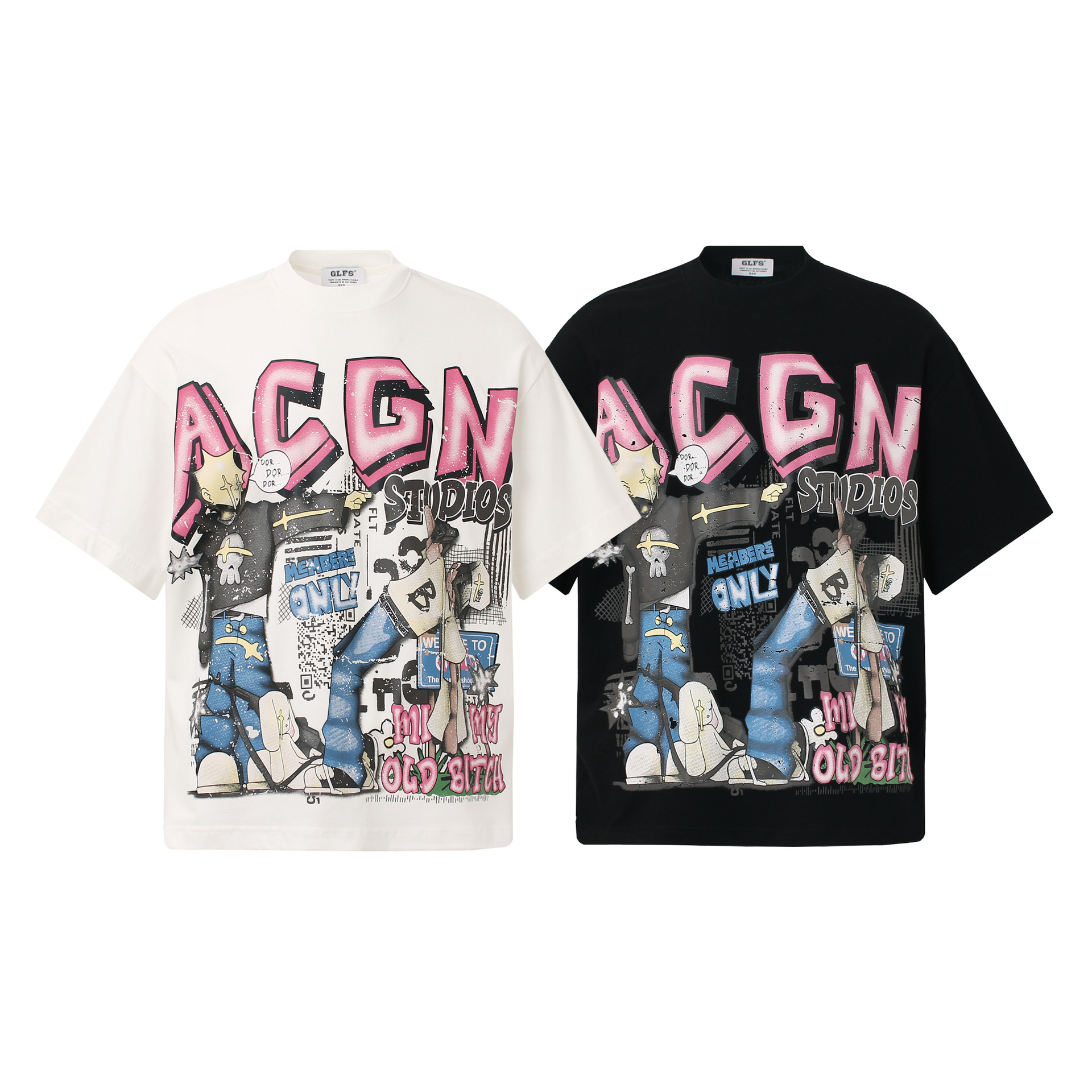 Men's T-Shirts Fashion Hip Hop Rock Vintage T Shirt High Streetwear Painted Graffiti Tees Oversized Loose Fit Y2K Style Short Sleeve Tops