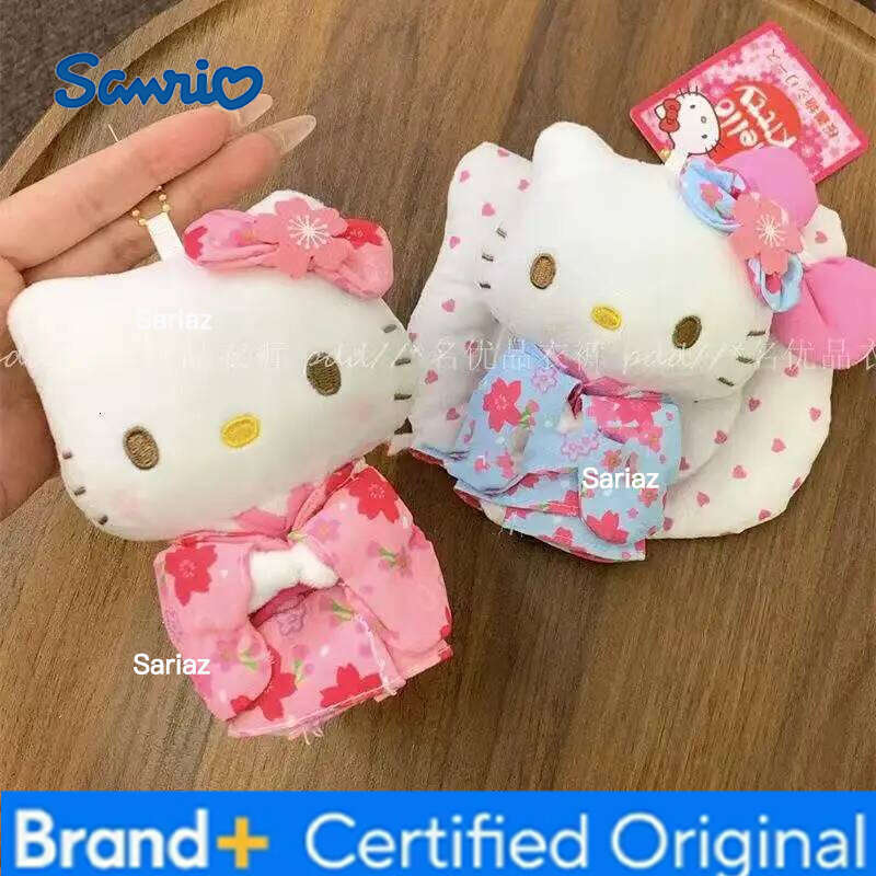 Sanrio Hello Kittysakura Water Blue Matcha Kimono Kitty Melody Backpack Pendant Plush Doll Ornament Trendy Toy Decoration Gift H260121
