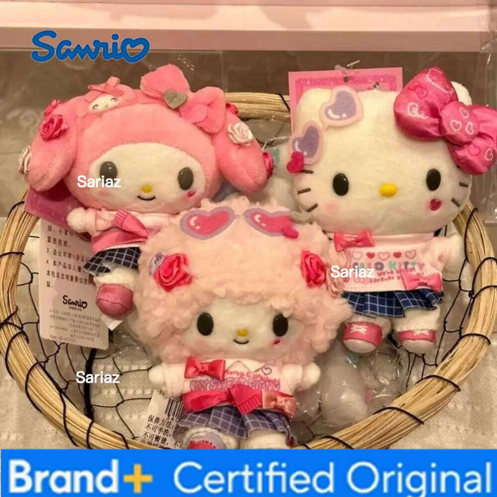 Sanrio sweet piano doll Key Chain University school uniform HelloKitty Melody Backpack pendant boy girl Creative plush toy H260121