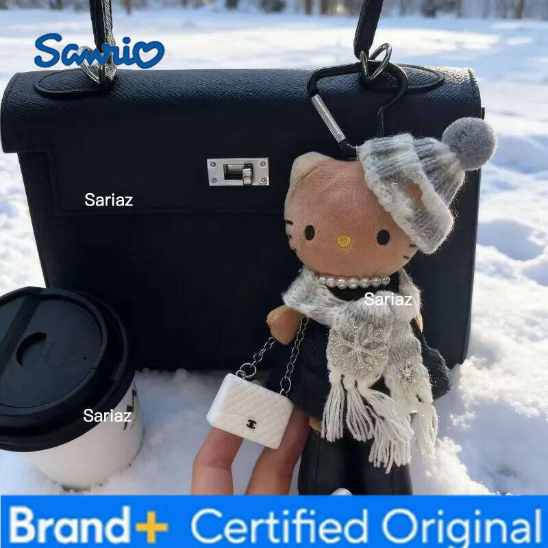 Sanrio Hello Kitty Leopard Long Leg Doll Kawaii Keychain Black Kt Cat Animation Peripheral Toy H2601211