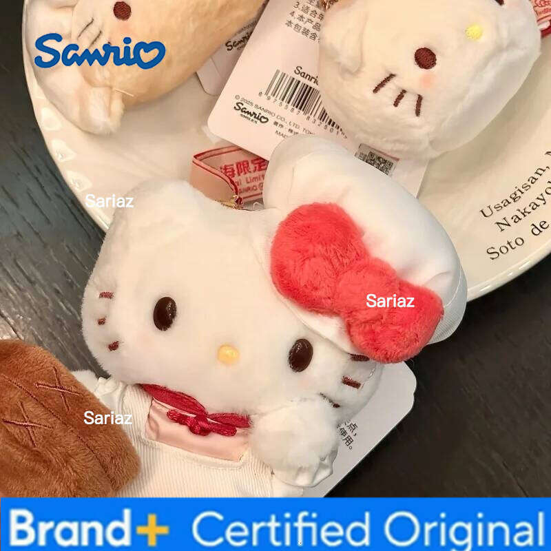 Sanrio Breakfast Limited chef cat Toy Keychain kawaii Dumpling Hello Kitty Doll Plush bag Pendant Decoration Gift H260121