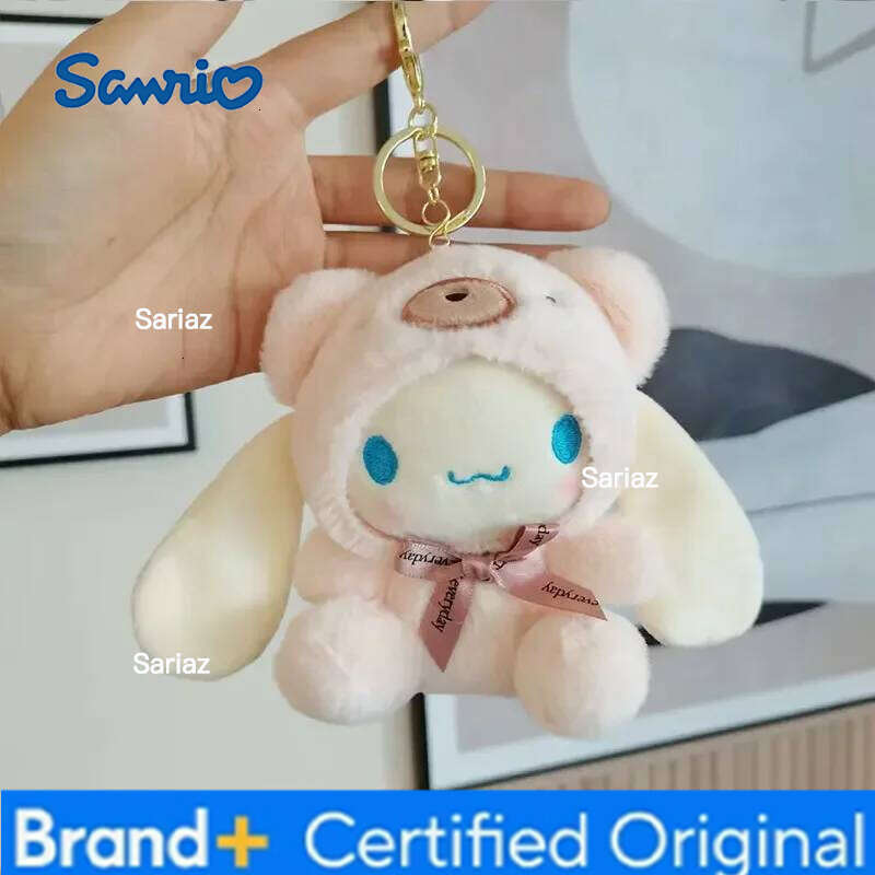 Sanrio 12CM Cute Plush Keychain Children Hello Kitty Pendant Kuromi Cartoon KeyChain Backpack Decoration Gifts for Kids Toy H2601211