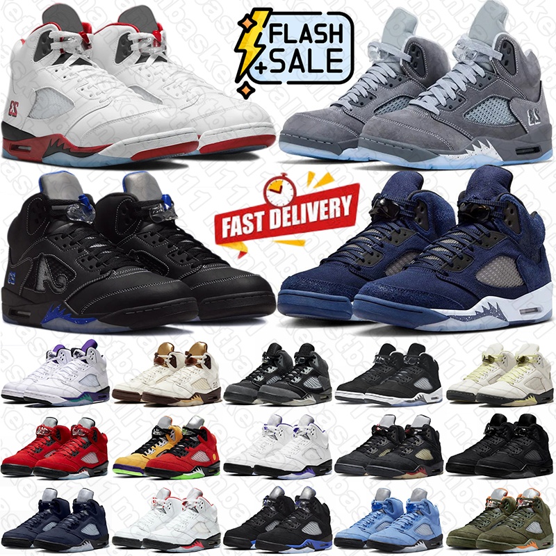 free shipping jump mans 5 5s basketball shoes designer sneakers for women mens trainers Fire Red Black Cat Racer Blue Metallic UNC Oreo men outdoor sports hotsale