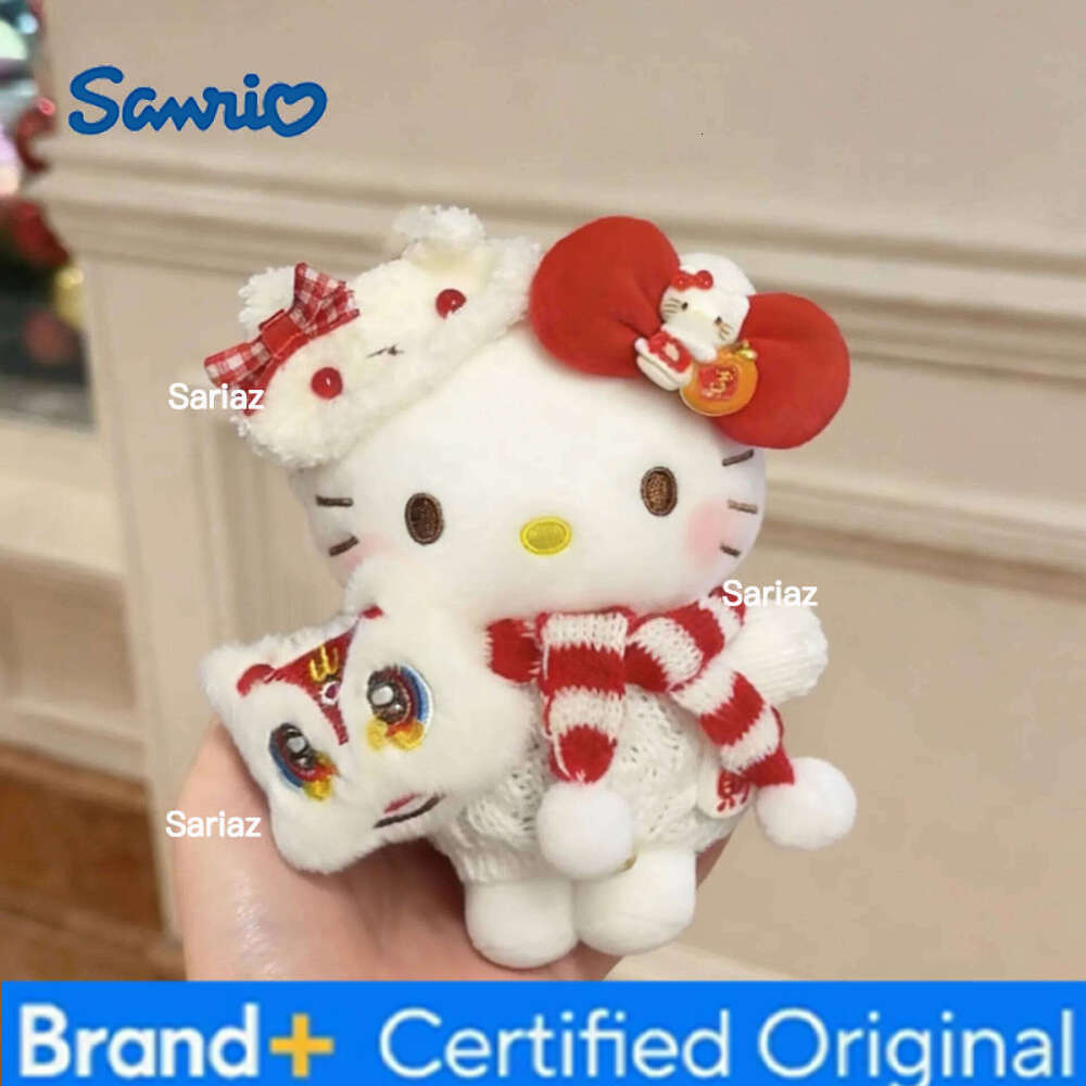 Sanrio 12cm Hello Kitty Plush Doll Pendant Cartoon Kitten Stuffed Keychain Cosplay Dress-Up Kawaii Holiday Birthday Gift H260121