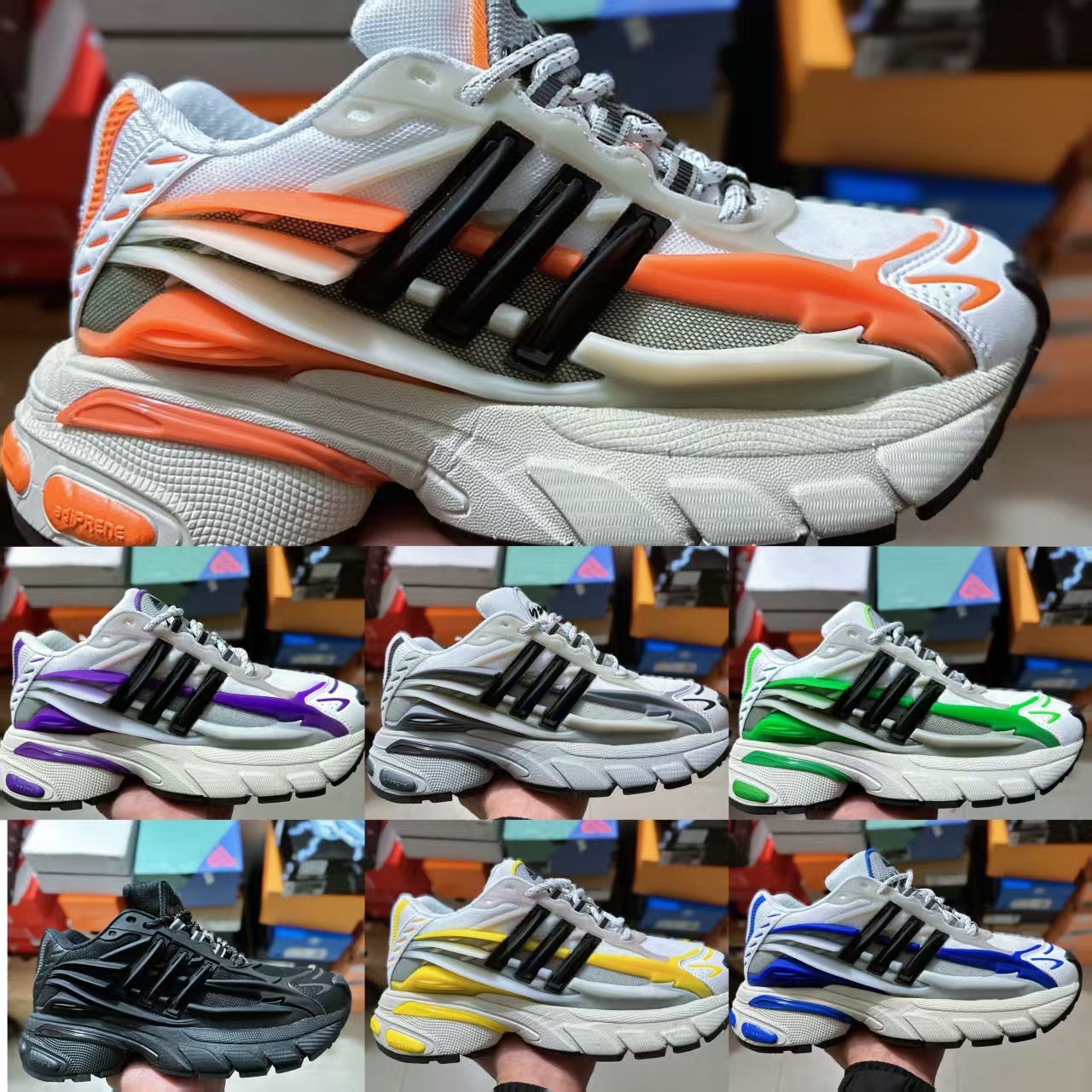 2025 new Authentic Pharrell x VIRGINIA Adistar Jellyfish Focus Olive Core Black-Orange Men WOMEN Sports Shoes Size 36-47 jellyfish pharrell
