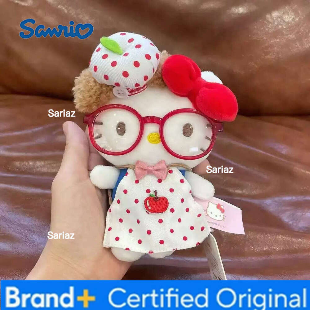 Sanrio Women Hello Kitty Bag Pendant Pink Bow Cat Strawberry Plush Doll Charm Keychain Student Backpack Accessories Girl Gifts H260121