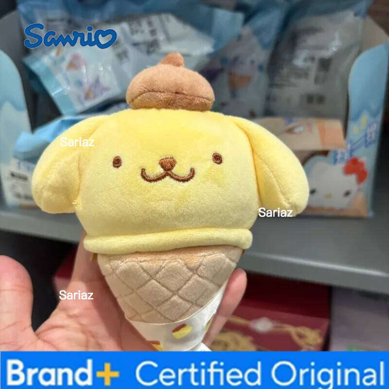 Sanrio Genuine Characters Ice Cream Series Blind Box Anime Plush Keychain Stress Relief Toy Kawaii Topdesk Decor Girl Gift H260121