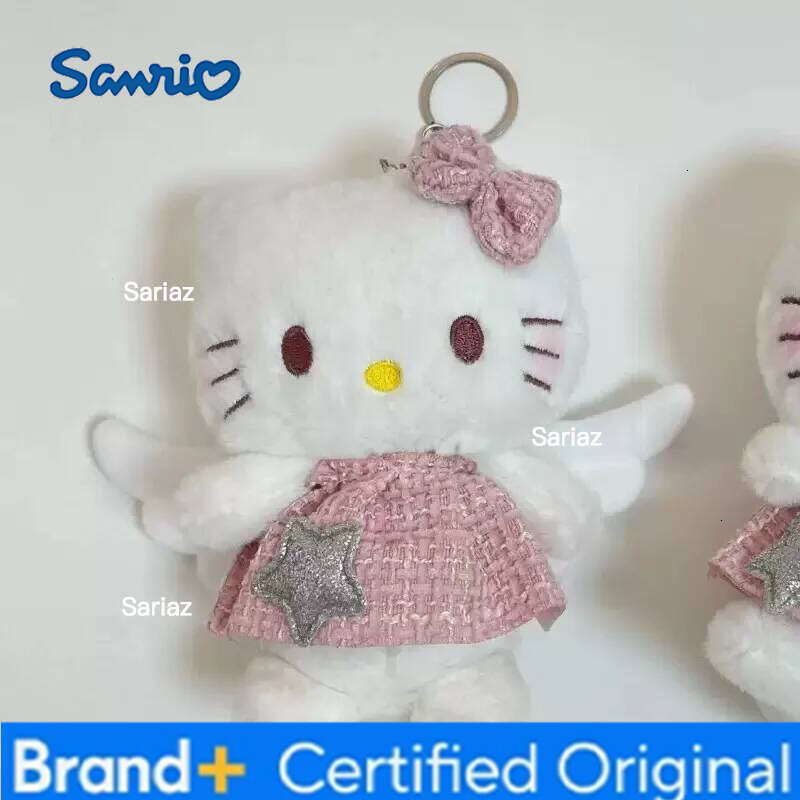 Sanrio Hello Kitty 15Cm Keychain Plush Angel Ins Doll Kawaii Pendant Anime Cartoon Plushie Toy Christmas Gifts For Children H260121