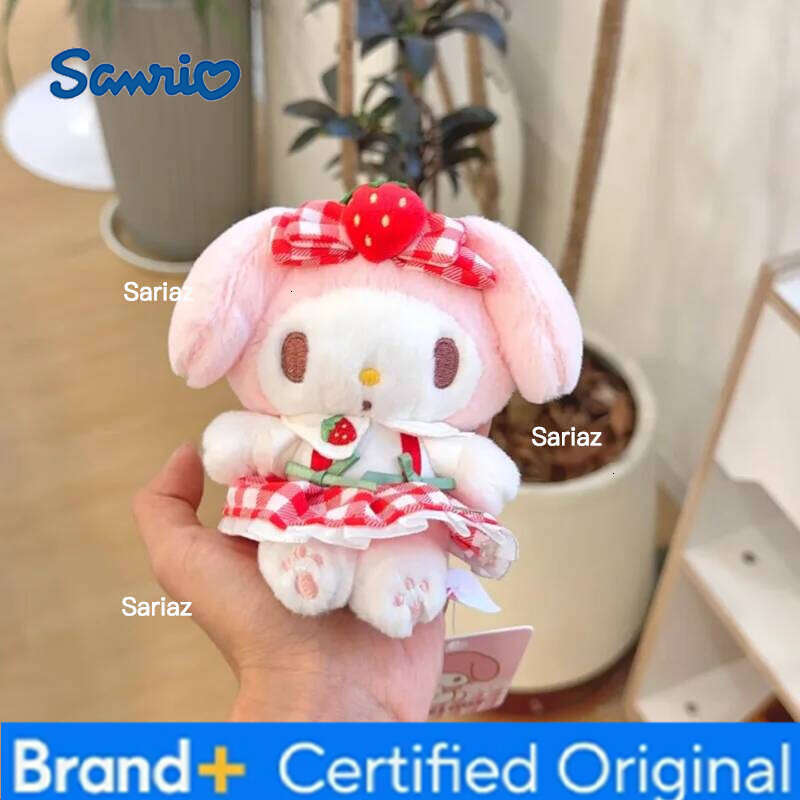Sanrio Genuine Hello Kitty Melody Cute Girl Keychain School bag Pendant Kids Plush Toys Keyring Plushier Birthday Christmas Gift H260121