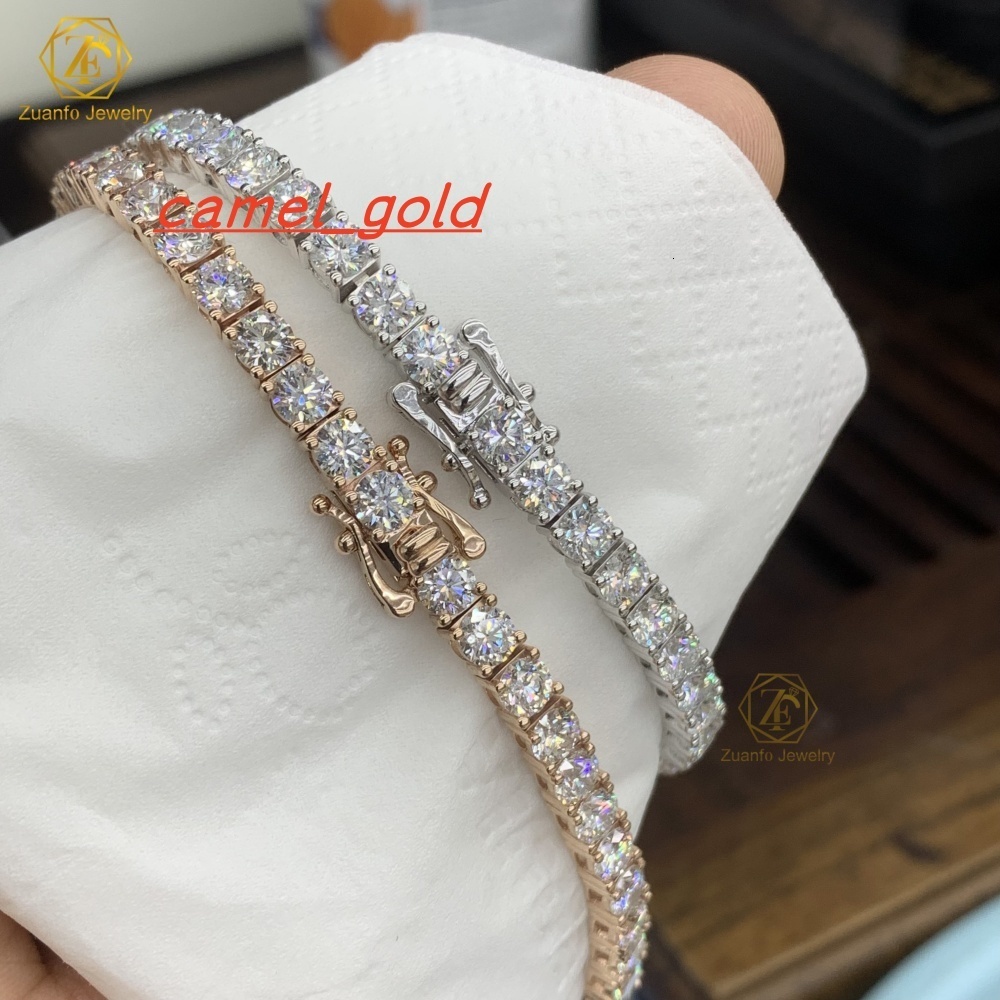 Custom HPHT CVDDEF VVS-VS Lab Grown Diamond Tennis Bracelet Necklace 10K 14K White Gold 2mm-5mm IGI for Fine Chain Bracelets