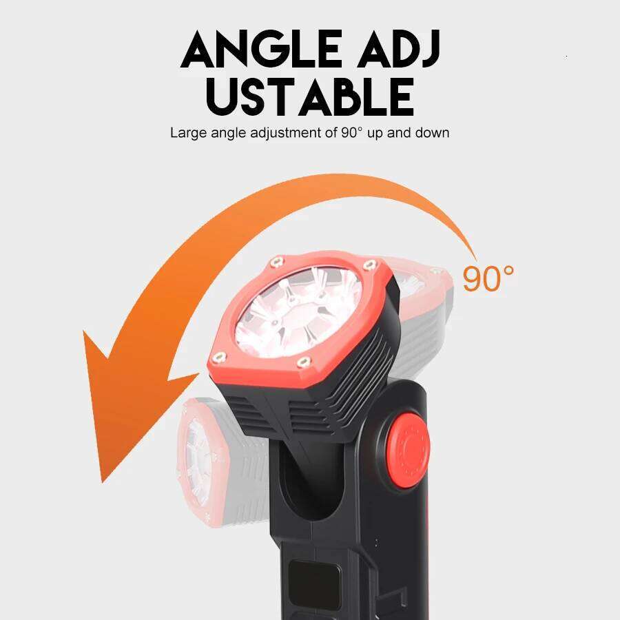 Multifunction LED Work Magnet,Clip,Hook Type C Rechargeable Flashlight with COB Side Light,90 Adjustable Head Light Z260121