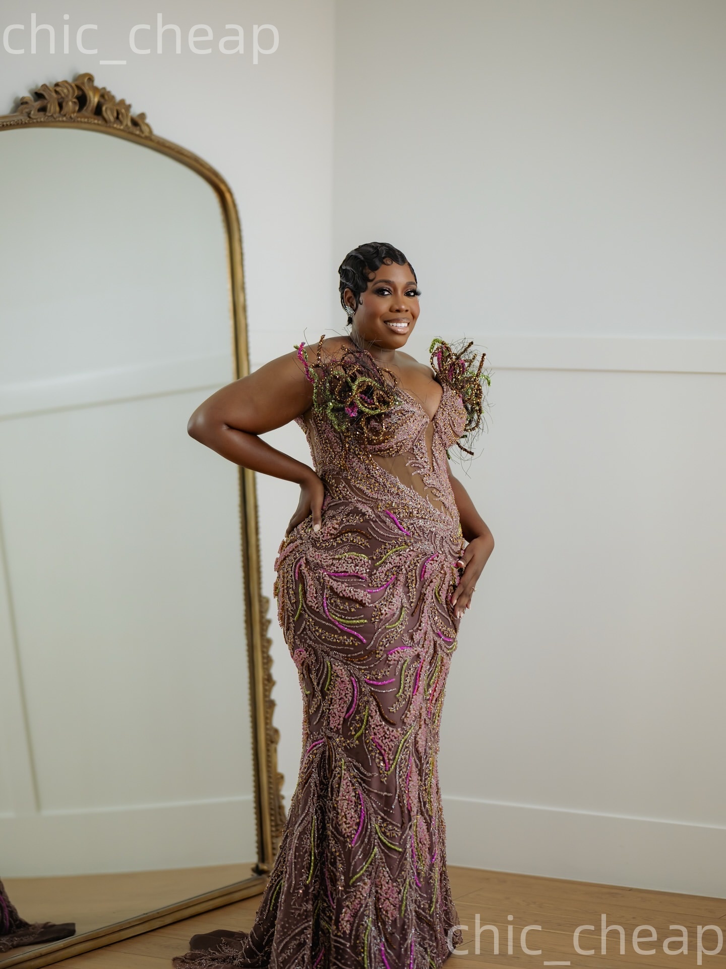 Mermaid Plus Size Prom Dresses 2026 Illusion Beaded Appliques Sequined Evening Formal Party Second Birthday Engagement Gowns Dress For Special Occasio