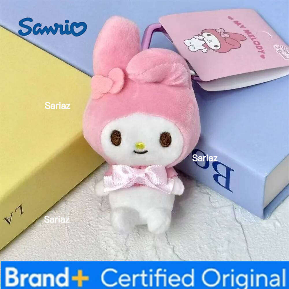 Sanrio Love Button Kitty Cinnamoroll My Melody Kuromi Salmon Frog 8CM Clip Pendant Keychain Plush Doll Toy H260121