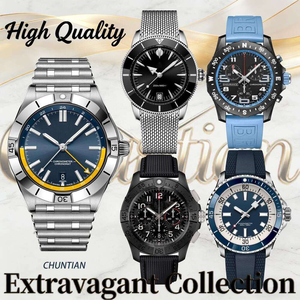 AAA Breitinglity Watch Navitime Chronomat Watch Top Quality Superclone Chronograph Quartz Automatic Movement Luxury Mens Womens Designer Wristwatch With Box