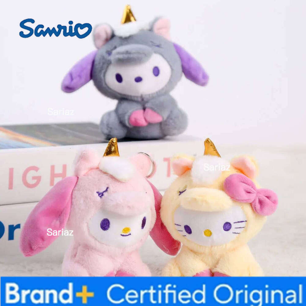 Sanrio Unicorn Kitty Cat Melody Kuromi Doll Keychain DIY Decoration Backpack Shoulder Bag Accessories Plush Pendant Gift Giving H260121