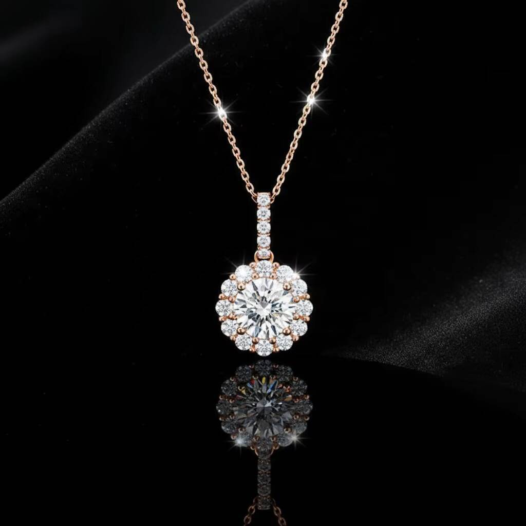 GRA Certified Moissanite Jewelry Custom 925 Sterling Silver Rhodium Plated Diamond Pendant Chain Necklace for Women Daily Wear