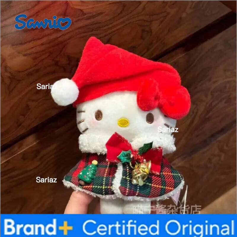 Sanrio 10cm Cute Cartoon Kawaii Christmas and New Year Series HelloKitty Plush Doll Keychain Bag Pendant Toy Gift H260121