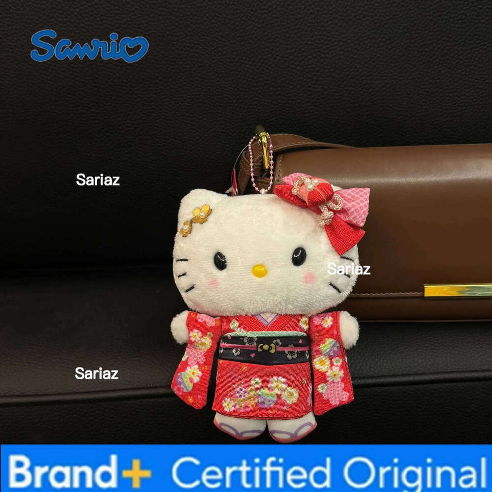 Sanrio New Cute Plush Kimono Dress Up Hello Kitty Bag Hanging Doll Pendant Keychain DIY Decoration Gift H2601211