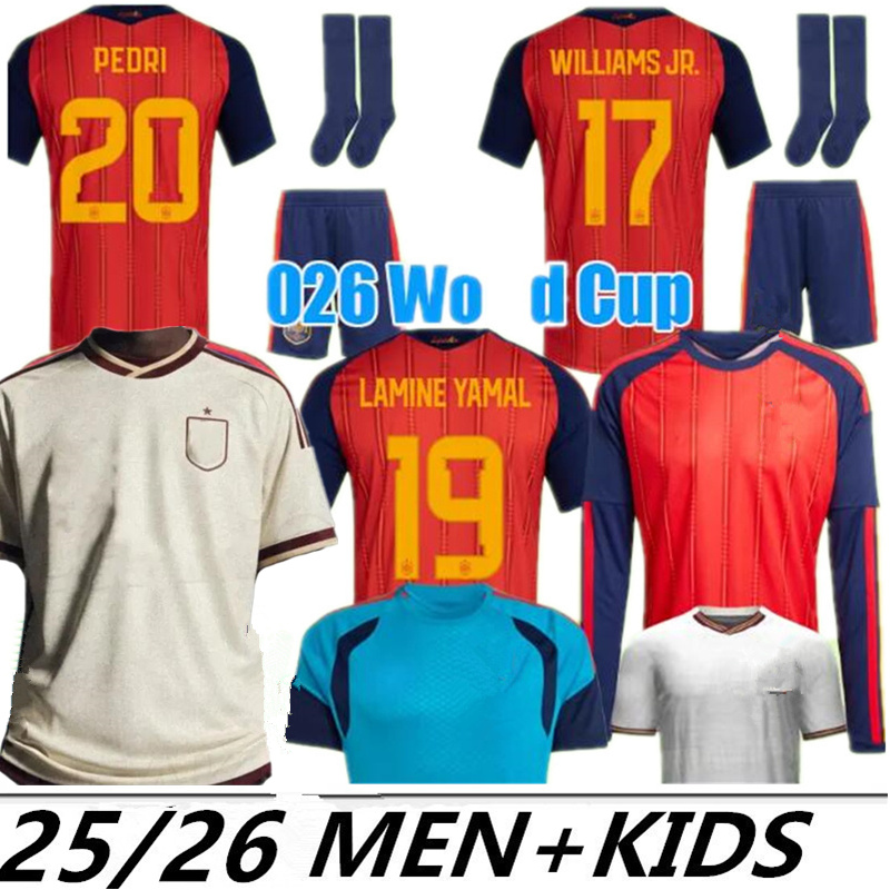 Spain Soccer Jerseys 2025 2026 World Cup PEDRI Espana MORATA CARVAL fans Player football shirt men away kids kits OLMO FERRAN RODRIGO LaMiNe YAMAL 16-4XL