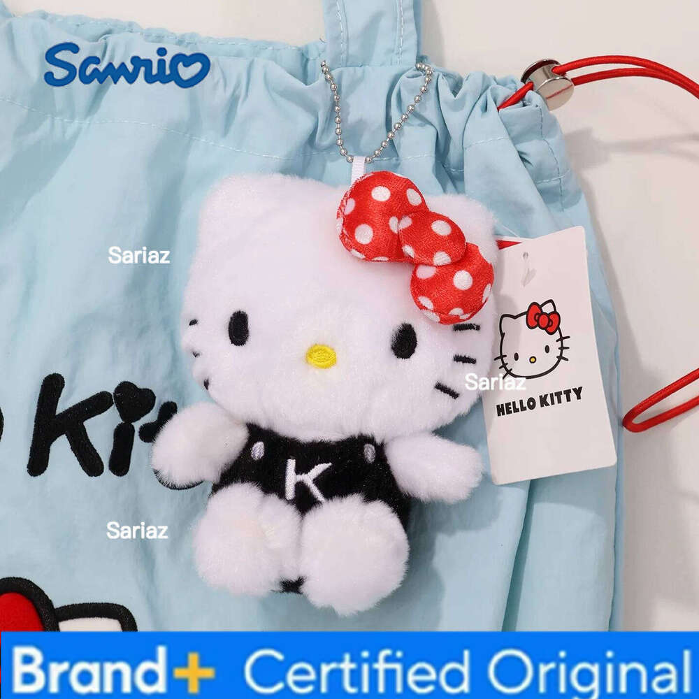Sanrio Genuine Hello Kitty Cute Girl Keychain Car School bag Pendant Kids Plush Toys Keyring Plushier Birthday Thanksgiving Gift H260121