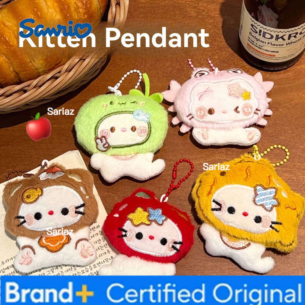 Sanrio 1/5 Pcs Hello Kitty Headgear Kitten Backpack Cute and Fun Versatile Cartoon Plush Pendant H260121
