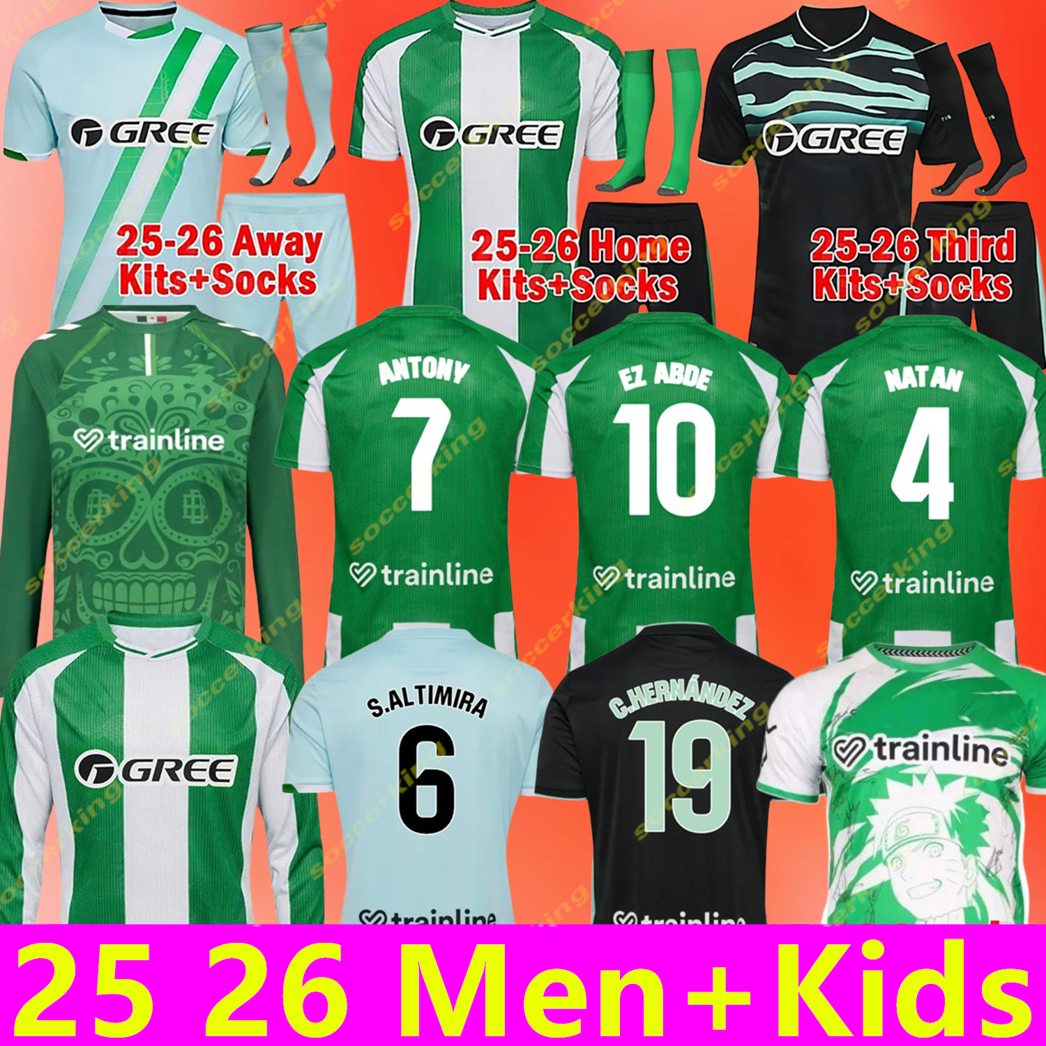 25 26 Real Betis ANTONY ISCO Soccer Jerseys 2025 2026 EZ ABDE S.ALTIMIRA NATAN C.HERNANDEZ Shirt LO CELSO BAKAMBU CAMARASA JUANMI Men Uniforms Kids Kit Football Shirts