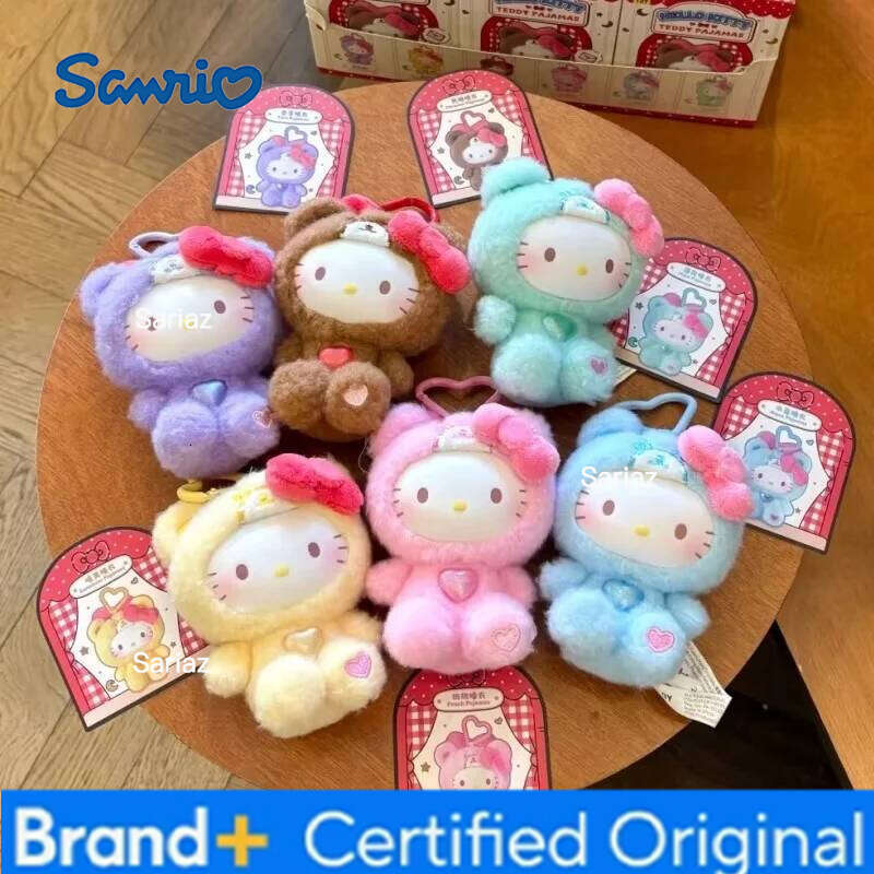 Sanrio TopToy Hellokitty Teddy Pajamas Series Vinyl Blind Box Trendy Bag Pendant Ornaments Decorative Children'S Toys For Birthday Gift H260121