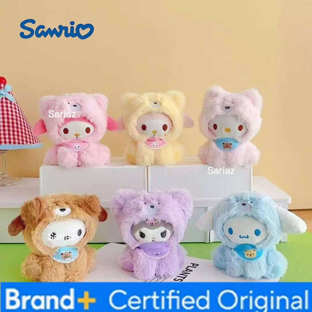 Sanrio for Hello Kitty Plush Toy Ornaments Cute Anime Cartoon Kuromi Cinnamoroll Kawaii Bag Charm Plushie Key Ring Holiday Gifts H260121