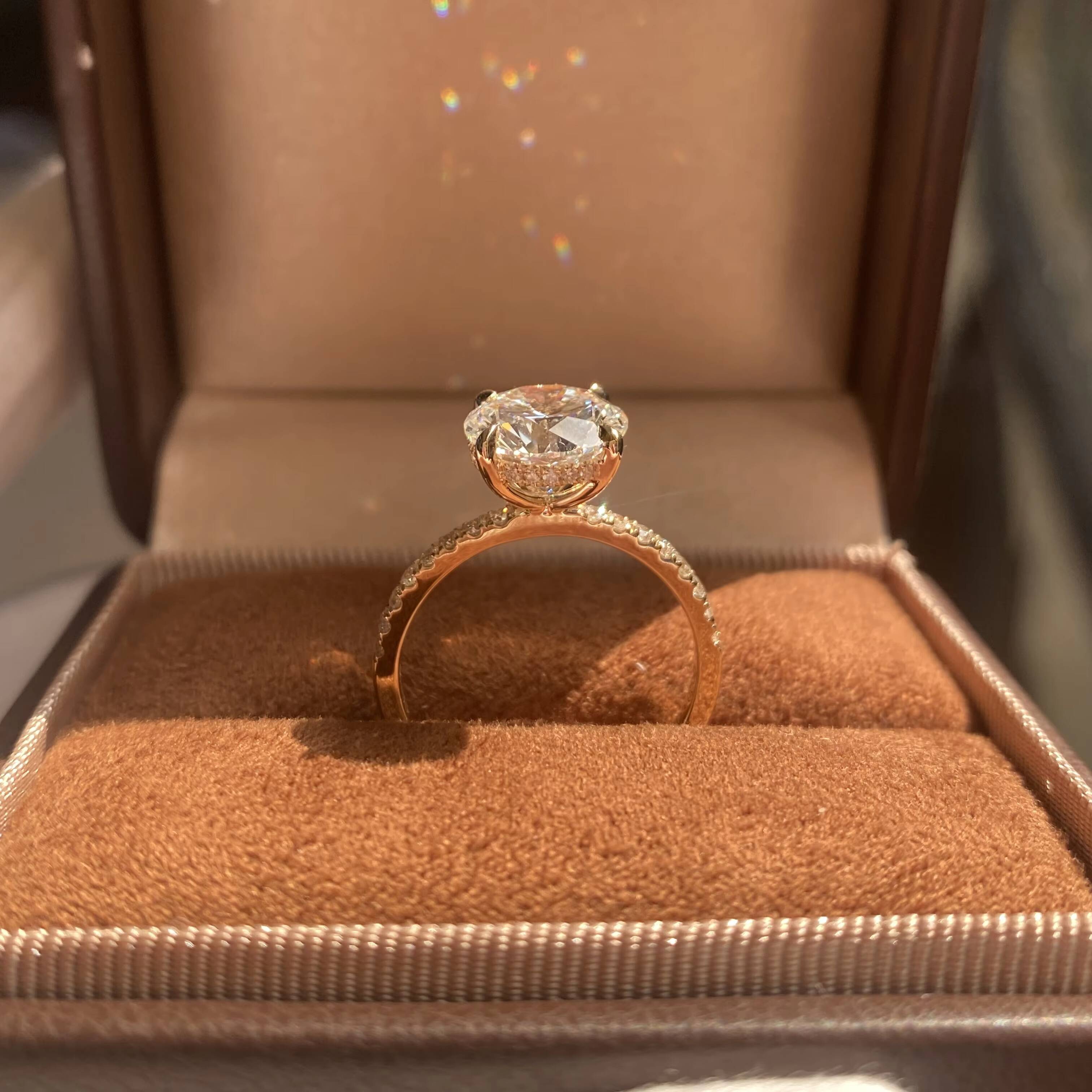 Eco-Friendly IGI Certification 1-3ct 9K-18K Gold Lab Grown Round Brilliant Cut Diamond Ring for Womens Engagement Wedding